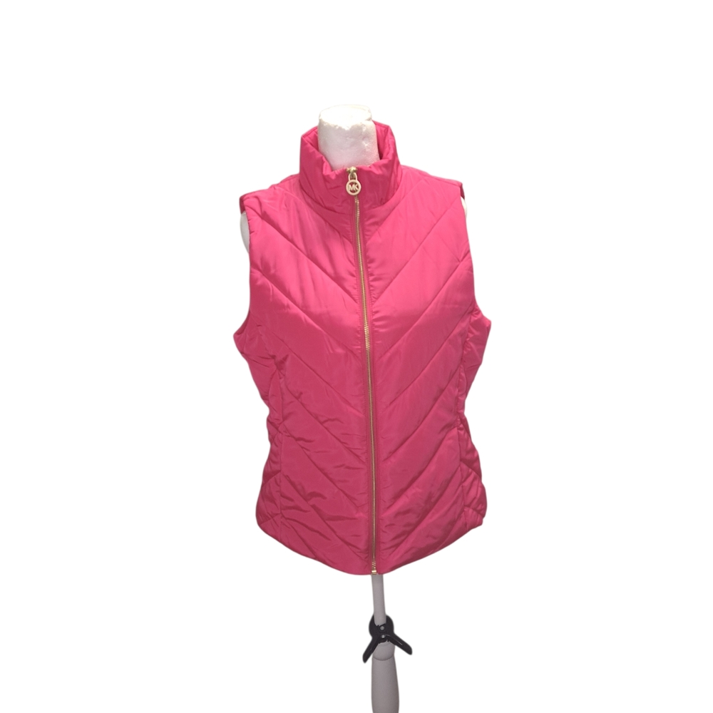 MICHAEL KORS Electric Pink Quilted Puffer Vest NWT MK MICHAEL KORS WOMENS VEST